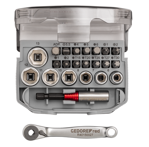Gedore Red Set Compact nasadnih ključeva 1/4" 6-13 mm bitovi 23 delova l R49005023