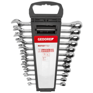 Gedore Red Set vilasto-okastih kjučeva sa čegrtaljkom 8-19 mm od 12 delova |  R07105012