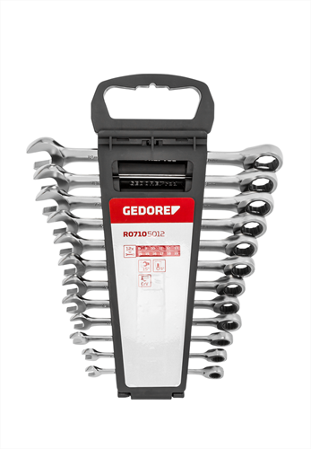 Gedore Red Set vilasto-okastih kjučeva sa čegrtaljkom 8-19 mm od 12 delova | R07105012