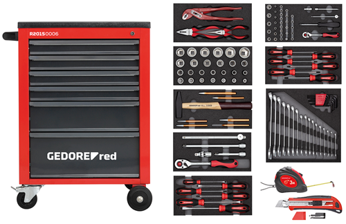 Gedore MECHANIC Red Radionička kolica sa setom alata od 119 delova l R21560001