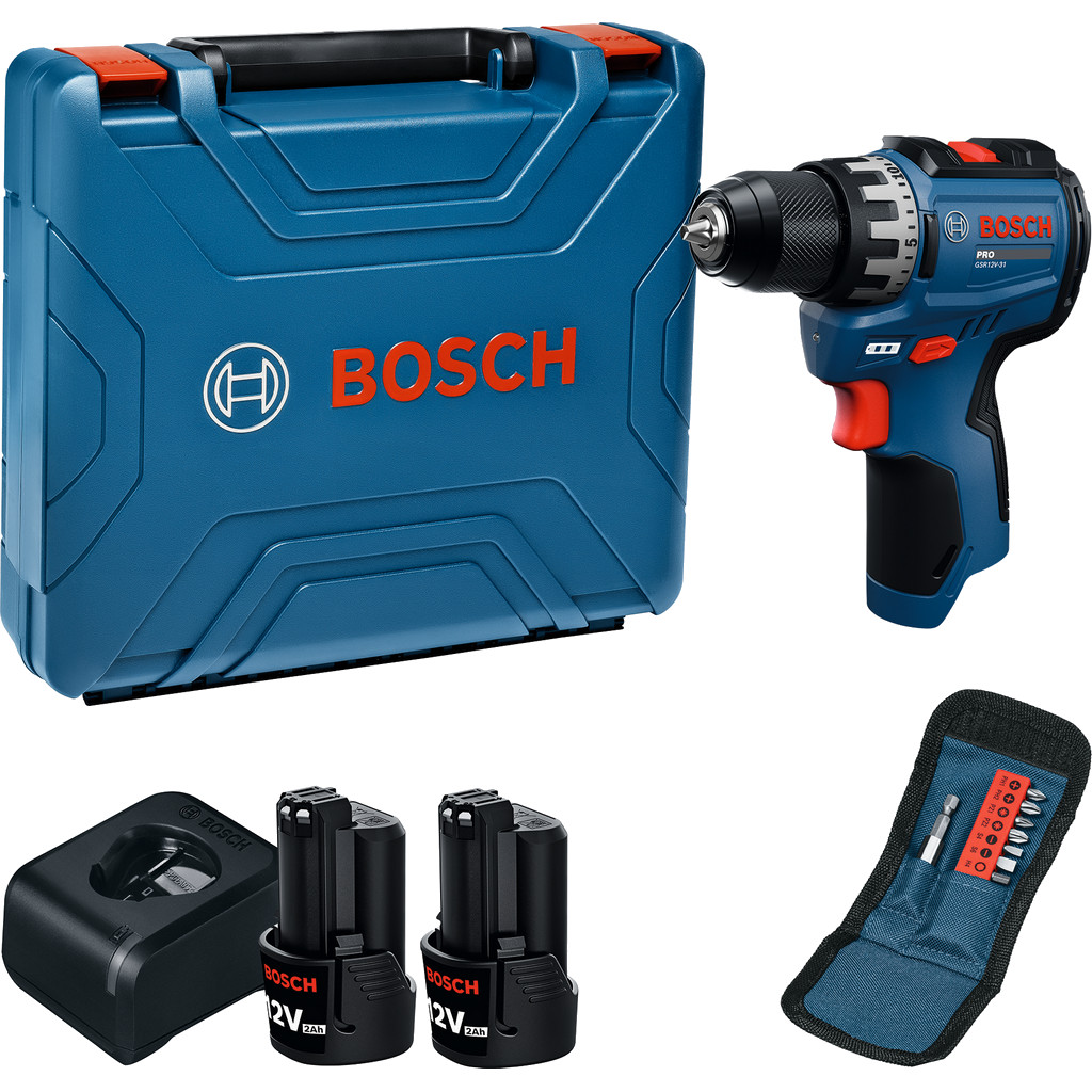 GSR 12V-31 PRO Bosch Akumulatorska bušilica-odvrtač 2 x 2.0Ah+punjač+kofer | 06019S6003