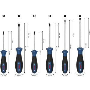 Set odvijača PH/PZ/SL, PRO Bosch od 6 kom. | 1600A039PD