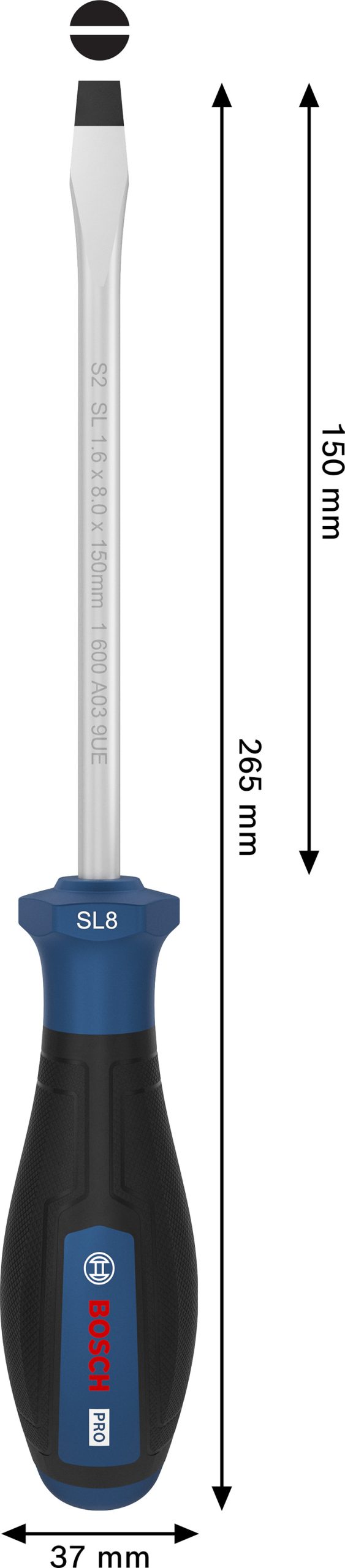 Odvijač SL 1,6 x 8 150 mm PRO Bosch | 1600A039S5 - Slika 3