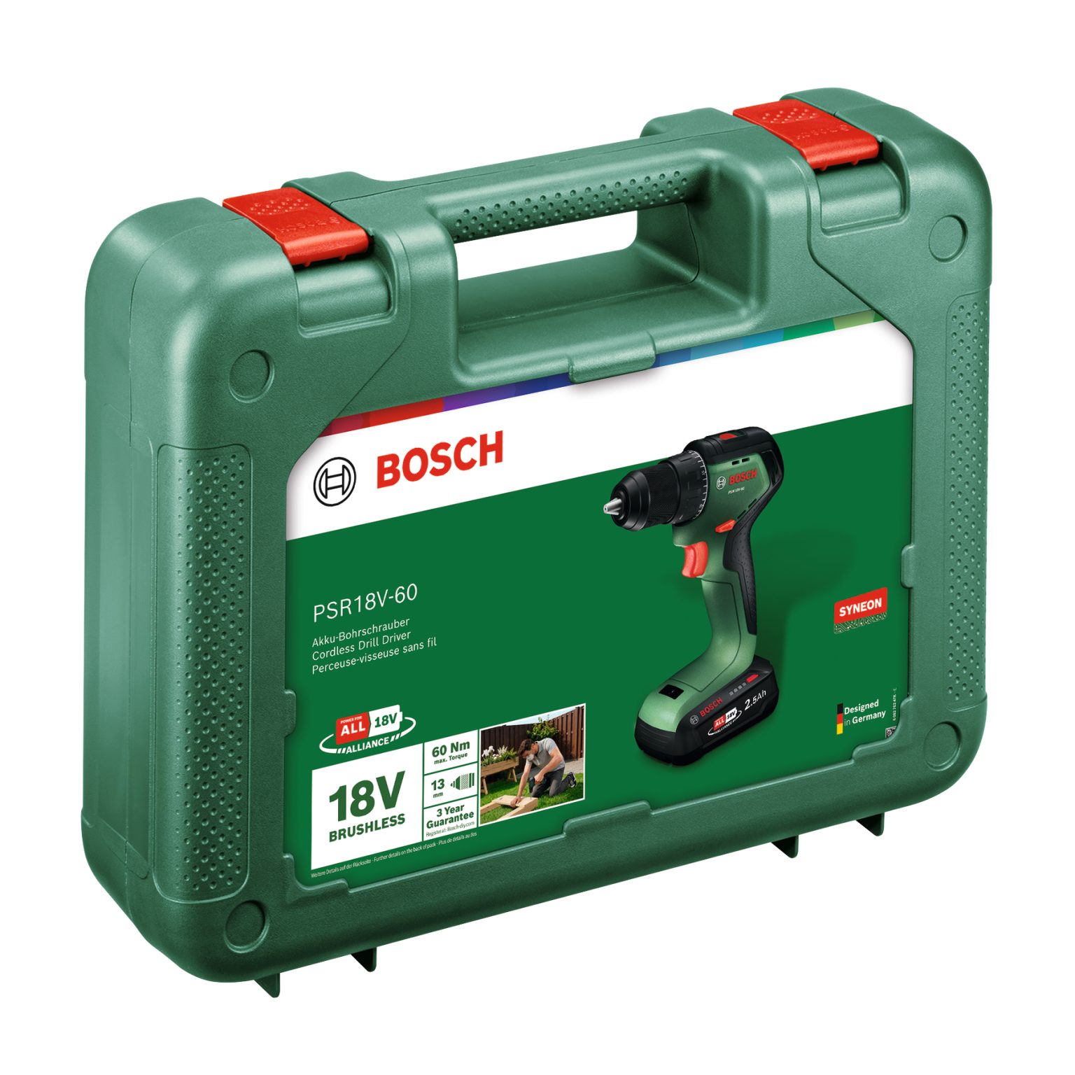PSR18V-60 Bosch Aku bušilica-odvrtač 1x2,5Ah+punjač+kofer l 06039D7201 - Slika 2