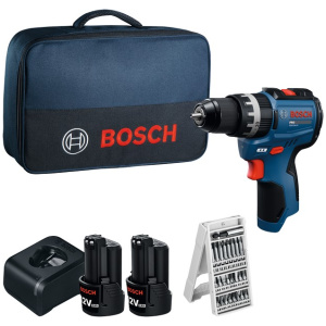 GSB 12V-31 Bosch PRO Aku.udarne bušilica-odvrtač 2 x 2.0Ah+punjač+set bitova u torbi  | 06019S6103